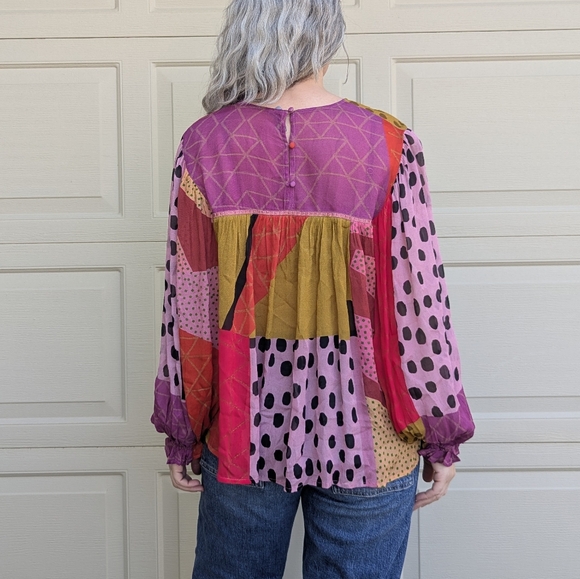 anthropologie BL-NK LONDON miranda peasant blouse S M - Picture 11 of 16